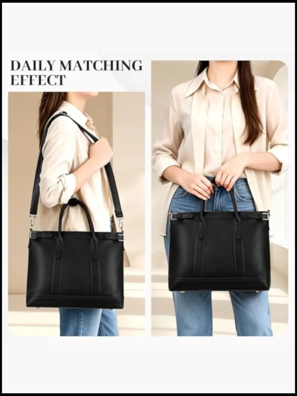 Slouchy Hobo Shoulder Bag Soft Vegan Leather Crossbody Tote Large Capacity